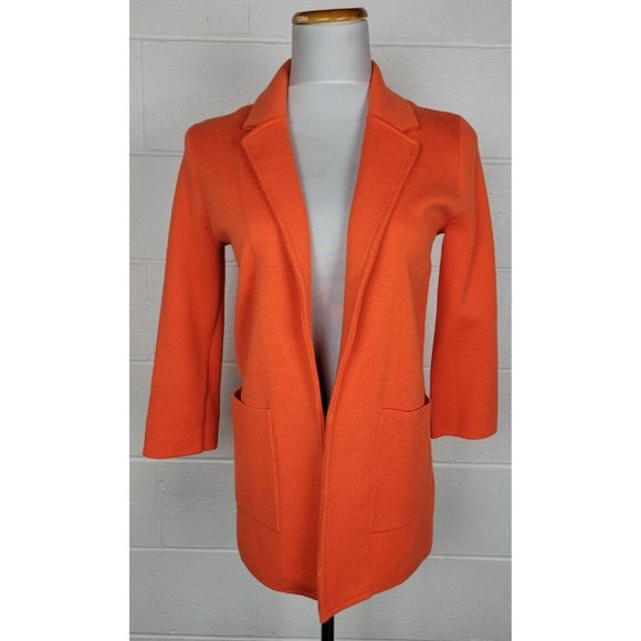 J Crew Womens‎ Sophie Open Front Sweater Blazer Resort Orange J0244 XXS - Picture 1 of 10